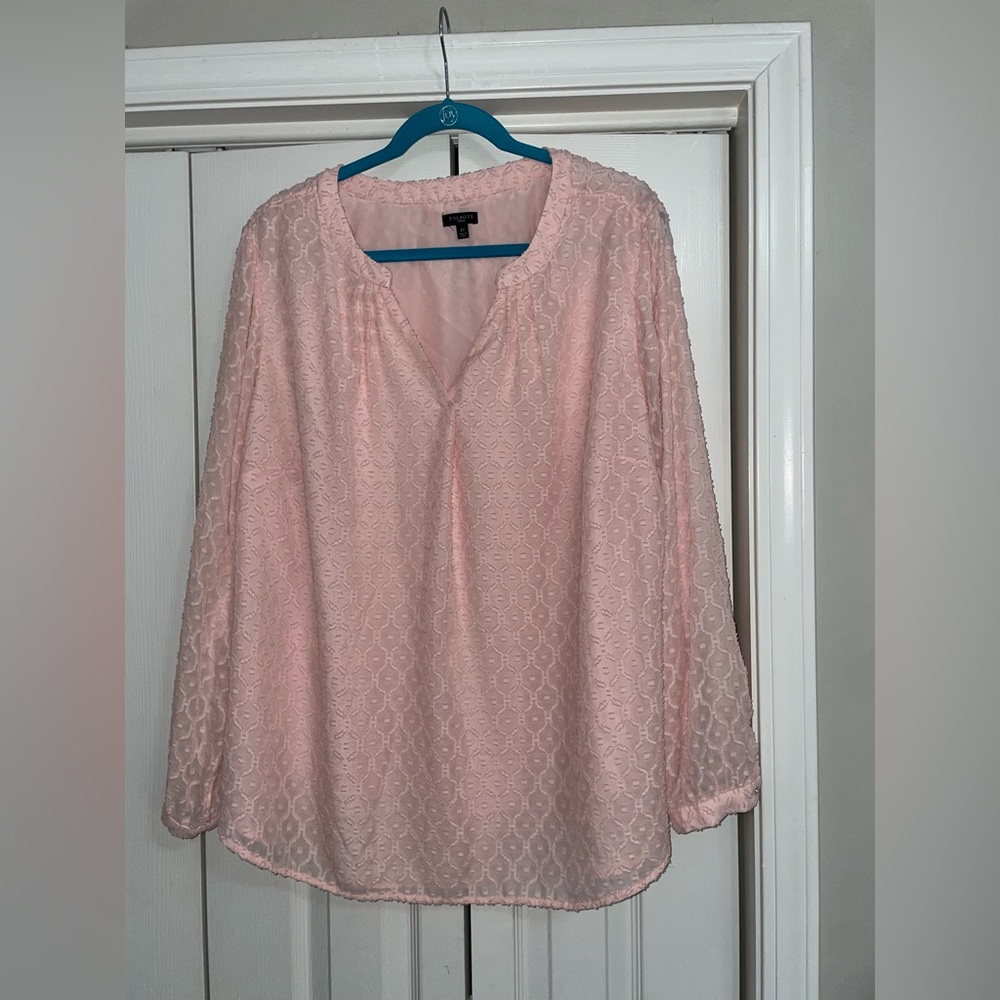 Talbots Soft Pink Lace Blouse